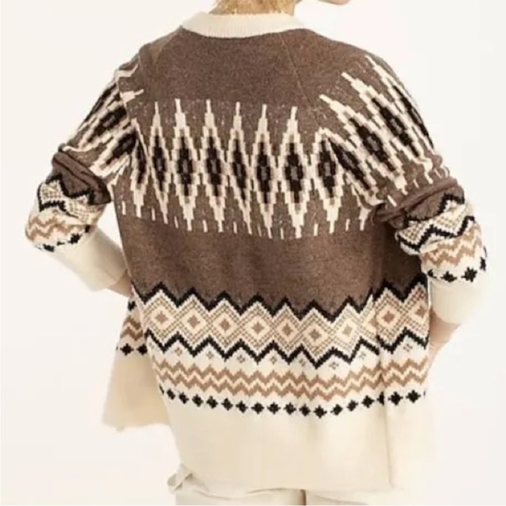 J. Crew Fair Isle Cardigan size M